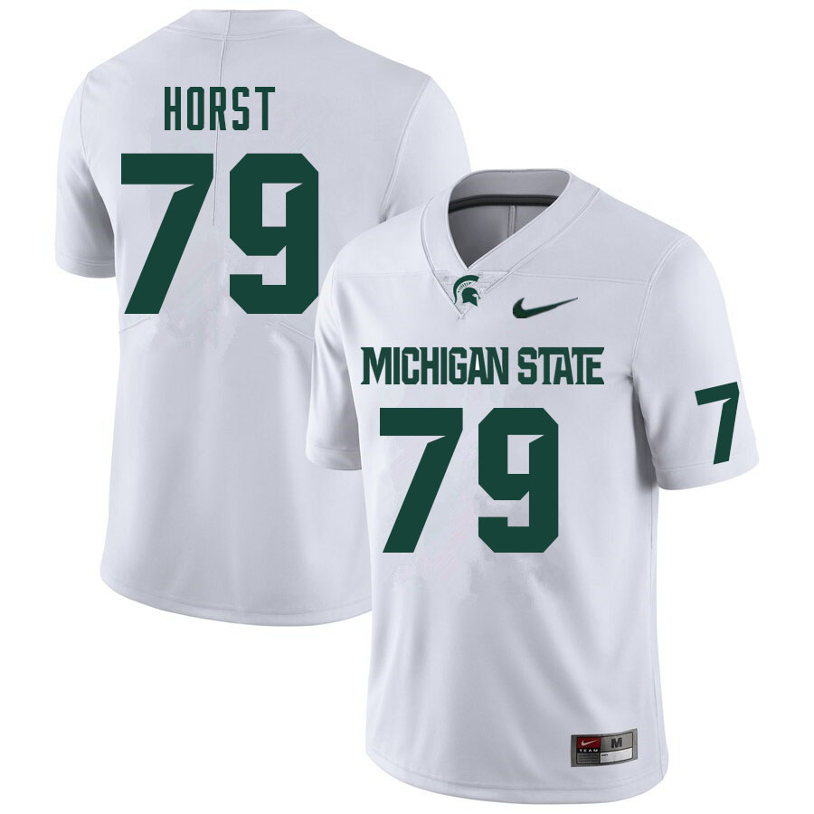Men #79 Jarrett Horst Michigan State Spartans College Football Jerseys Sale-White